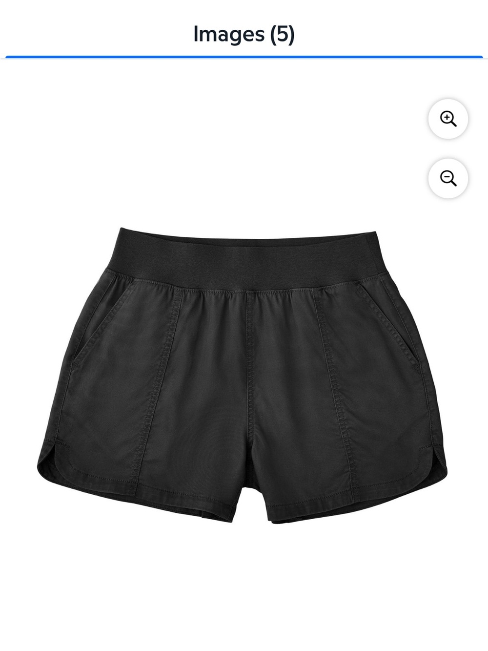 Women’s High-Waist Black Pull-On Shorts with Side Pockets - Picture 2 of 6